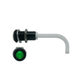 1 pcs - RHD-0900-3000-F9PZG67PR Bivar, Panel Mount Right Angle LED Light Pipe, Green Round Lens