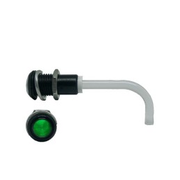 1 pcs - RHD-1100-3000-F9PZG67PR Bivar, Panel Mount Right Angle LED Light Pipe, Green Round Lens