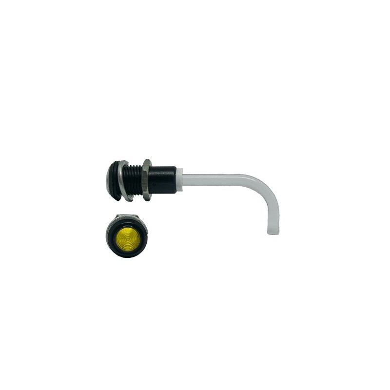 1 pcs - RHD-1100-3000-F9PZY67PR Bivar, Panel Mount Right Angle LED Light Pipe, Yellow Round Lens