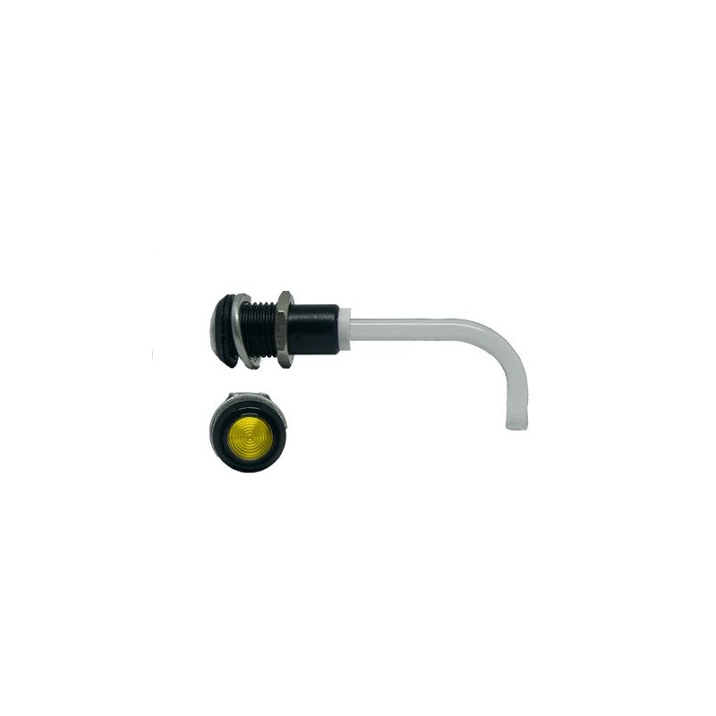 1 pcs - RHD-1100-1500-F9PZY67PR Bivar, Panel Mount Right Angle LED Light Pipe, Yellow Round Lens