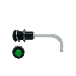 1 pcs - RHD-1100-3500-F9PZG67PR Bivar, Panel Mount Right Angle LED Light Pipe, Green Round Lens