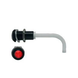 1 pcs - RHD-1100-1500-F9PZR67PR Bivar, Panel Mount Right Angle LED Light Pipe, Red Round Lens