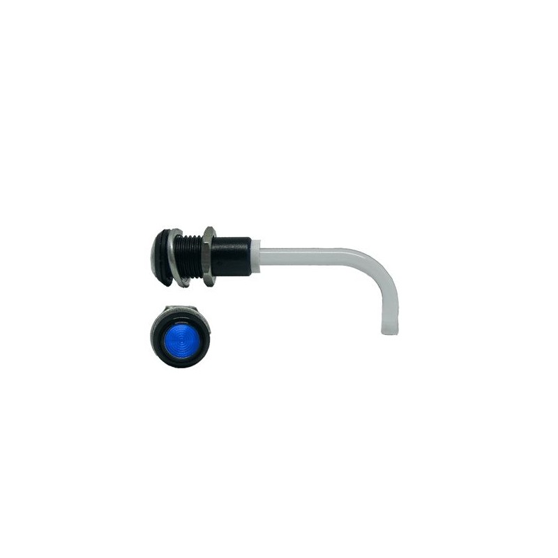 1 pcs - RHD-1100-3000-F9PZB67PR Bivar, Panel Mount Right Angle LED Light Pipe, Blue Round Lens