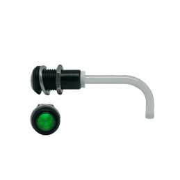 1 pcs - RHD-1100-2500-F9PZG67PR Bivar, Panel Mount Right Angle LED Light Pipe, Green Round Lens