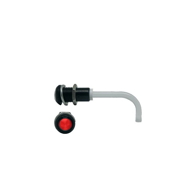 1 pcs - RHD-0900-3000-F9PZR67PR Bivar, Panel Mount Right Angle LED Light Pipe, Red Round Lens