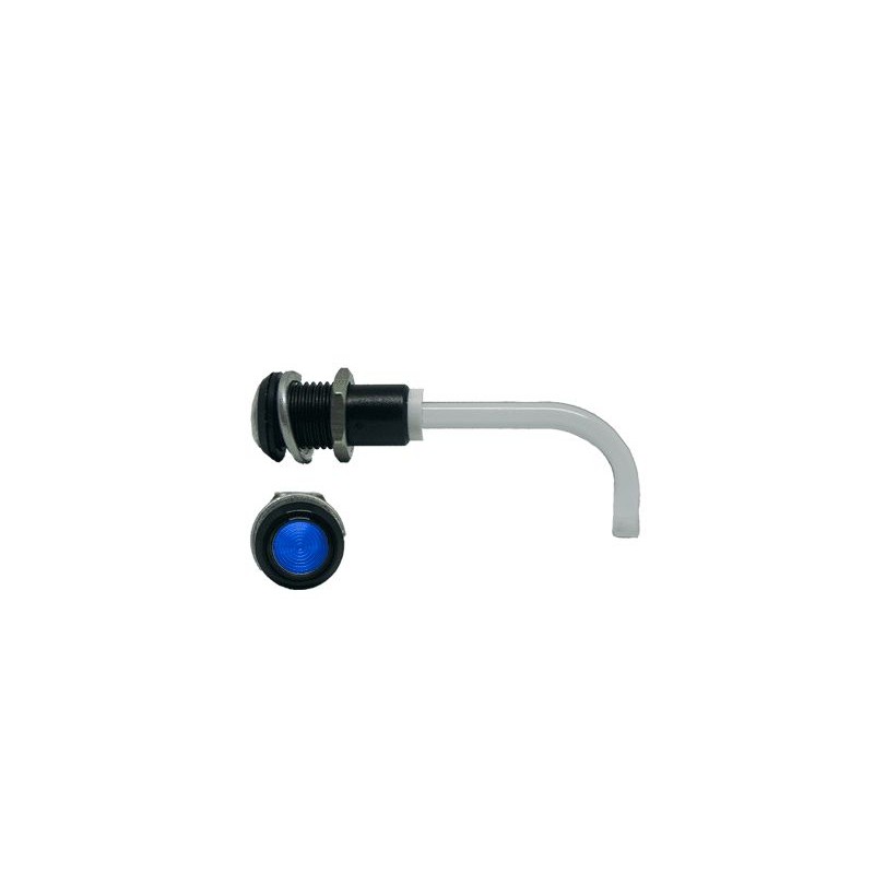 1 pcs - RHD-1100-2500-F9PZB67PR Bivar, Panel Mount Right Angle LED Light Pipe, Blue Round Lens