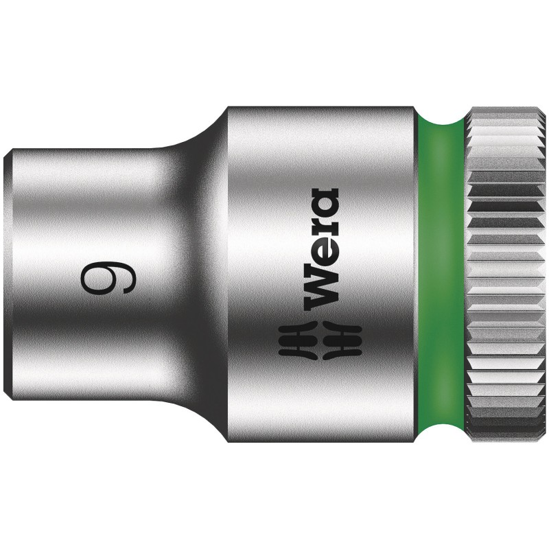 1 pcs - Wera 3/8 in Drive 9mm Standard Socket, 6 point, 29 mm Overall Length