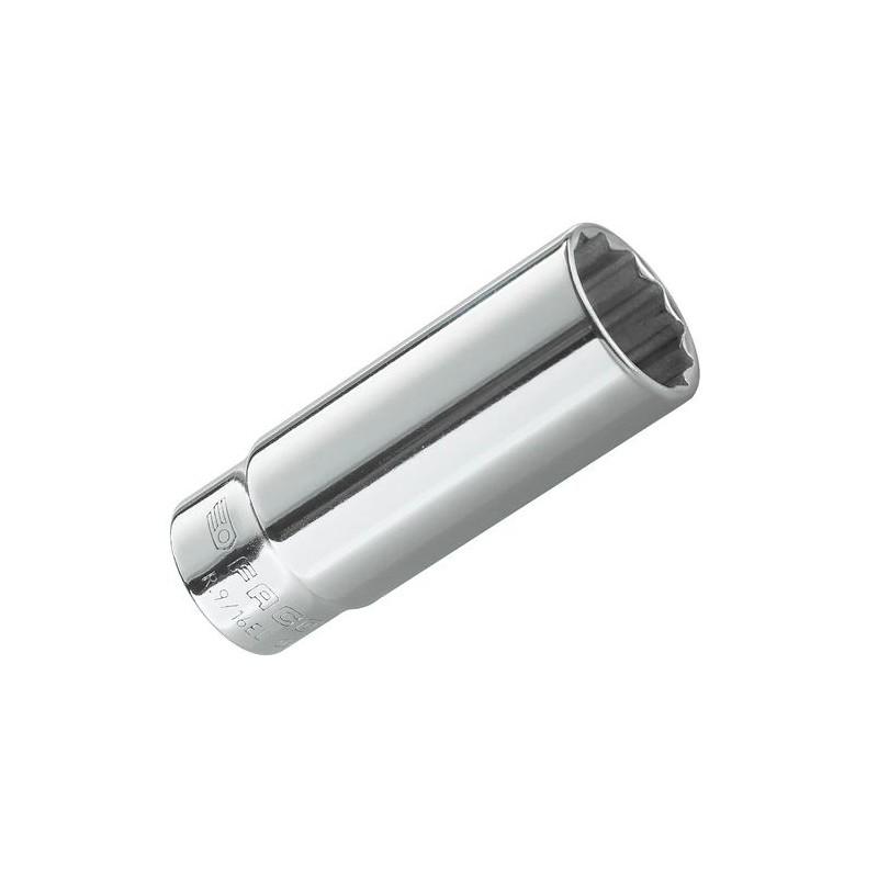 1 pcs - Facom 1/4 in Drive 9/16in Deep Socket, 12 point, 50 mm Overall Length