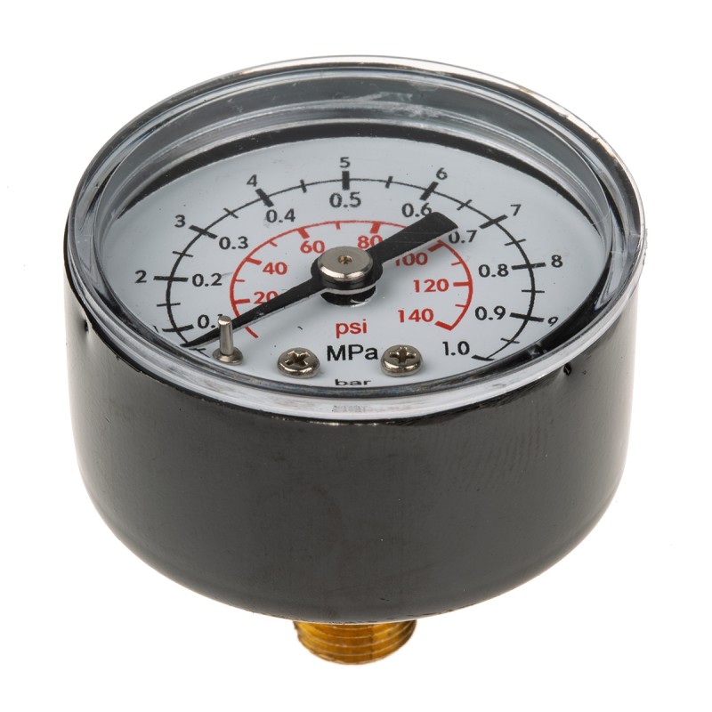 1 pcs - IMI Norgren R 1/8 Analogue Pressure Gauge 10bar Back Entry, 18-013-989, 0bar min.