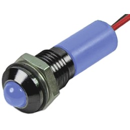 1 pcs - RS PRO Blue Panel Mount Indicator, 24V dc, 6mm Mounting Hole Size, Lead Wires Termination, IP67
