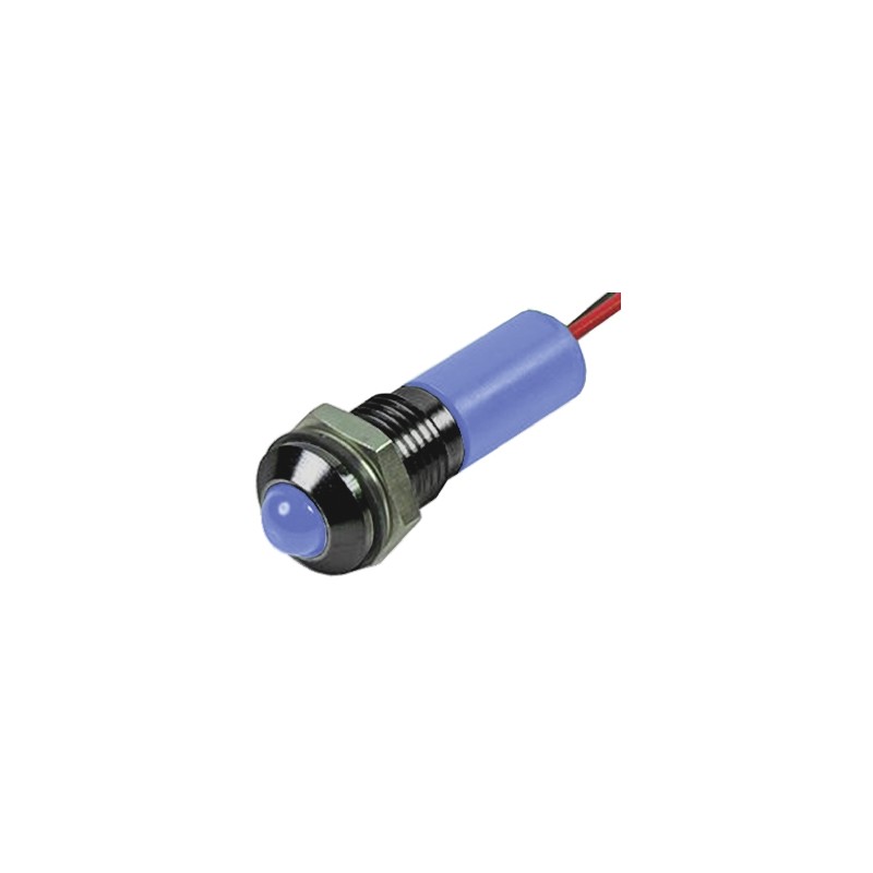 1 pcs - RS PRO Blue Panel Mount Indicator, 24V dc, 6mm Mounting Hole Size, Lead Wires Termination, IP67