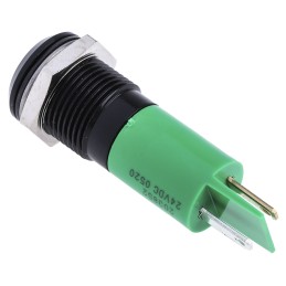 1 pcs - RS PRO Green Panel Mount Indicator, 24V dc, 14mm Mounting Hole Size, IP67