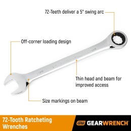 1 pcs - GearWrench 13-Piece Spanner Set, 1/4 - 1 in
