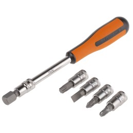 1 pcs - Bahco 108-Piece Metric 1/2 in, 1/4 in Deep Socket/Standard Socket/Spanner/Allen Key/Bit Set with Ratchet, 6 point,