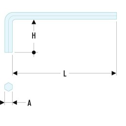 1 pcs - Facom L Shape Metric Hex Key, 19mm