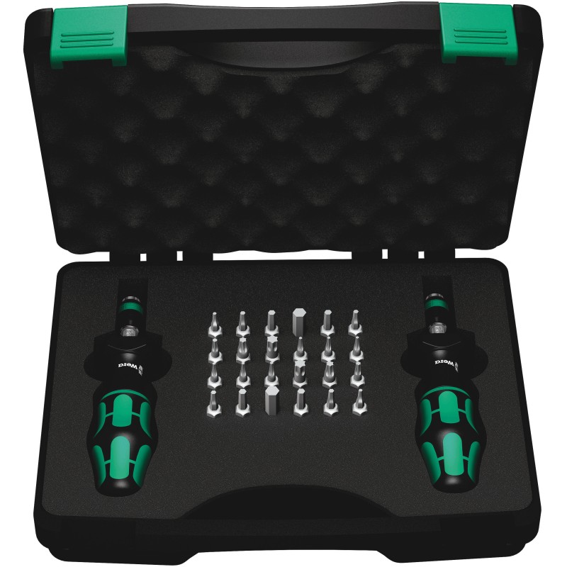 1 pcs - Wera Hex Torque Screwdriver & Bit Set, 0.3 - 3Nm, 1/4 in Drive, ± 6 % Accuracy