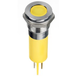1 pcs - RS PRO Yellow Panel Mount Indicator, 24V dc, 14mm Mounting Hole Size, Faston, Solder Lug Termination, IP67
