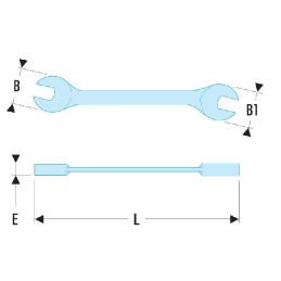 1 pcs - Facom Double Ended Open Spanner, 8mm, Metric, Double Ended, 175 mm Overall
