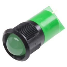 1 pcs - RS PRO Green Panel Mount Indicator, 22mm Mounting Hole Size, Solder Tab Termination