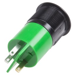 1 pcs - RS PRO Green Panel Mount Indicator, 22mm Mounting Hole Size, Solder Tab Termination