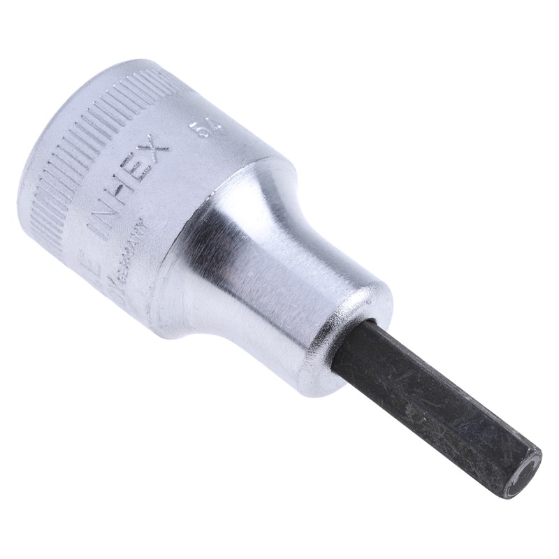 1 pcs - STAHLWILLE 1/2 in Drive Bit Socket, Hex Bit, 6mm, 60 mm Overall Length