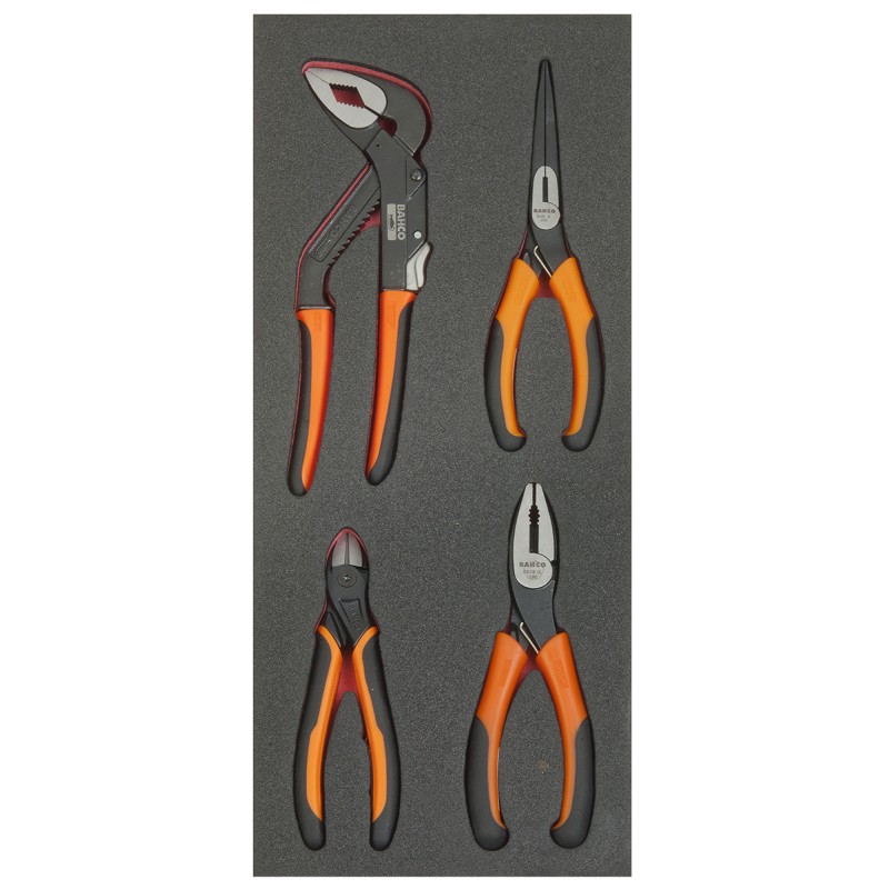 1 pcs - Bahco 4-Piece Plier Set, 180 mm Overall