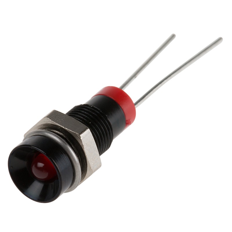 1 pcs - RS PRO Red Panel Mount Indicator, 2V dc, 6mm Mounting Hole Size, Lead Pin Termination