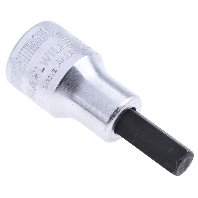 1 pcs - STAHLWILLE 1/2 in Drive Bit Socket, Hex Bit, 8mm, 60 mm Overall Length