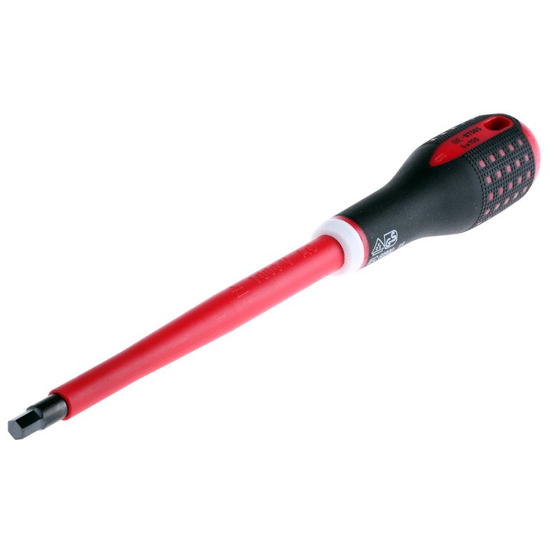 1 pcs - Bahco Hexagon Screwdriver, 6 mm Tip, 150 mm Blade, VDE/1000V, 322 mm Overall