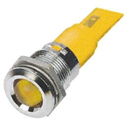 1 pcs - RS PRO Yellow Panel Mount Indicator, 22mm Mounting Hole Size, Solder Tab Termination