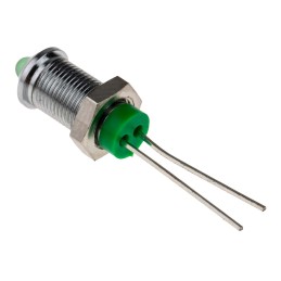 1 pcs - RS PRO Green Panel Mount Indicator, 2V dc, 6mm Mounting Hole Size, Lead Pin Termination