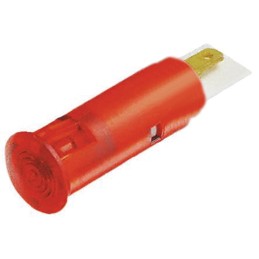 1 pcs - Signal Construct Red Panel Mount Indicator, 12 - 14V, 6mm Mounting Hole Size, Solder Tab Termination