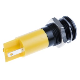 1 pcs - RS PRO Yellow Panel Mount Indicator, 24V dc, 14mm Mounting Hole Size, Solder Tab Termination