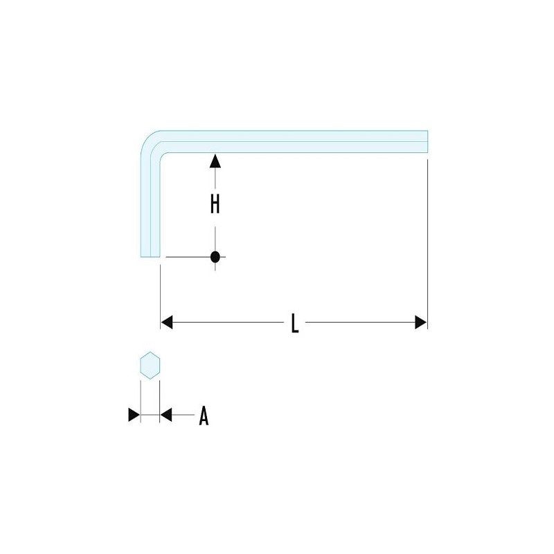 5 pcs - Facom 5 piece L Shape Metric Hex Key Set, 3.5mm