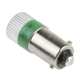 1 pcs - RS PRO Green LED Indicator Lamp, 24V dc, BA9s Base, 10mm Diameter, 170/160mcd