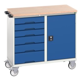 1 pcs - Bott 6 drawer Steel Wheeled Tool Cabinet, 980mm x 1.05m x 600mm