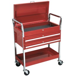 1 pcs - RS PRO 2 drawer Wheeled Tool Trolley, 985mm x 410mm x 815mm