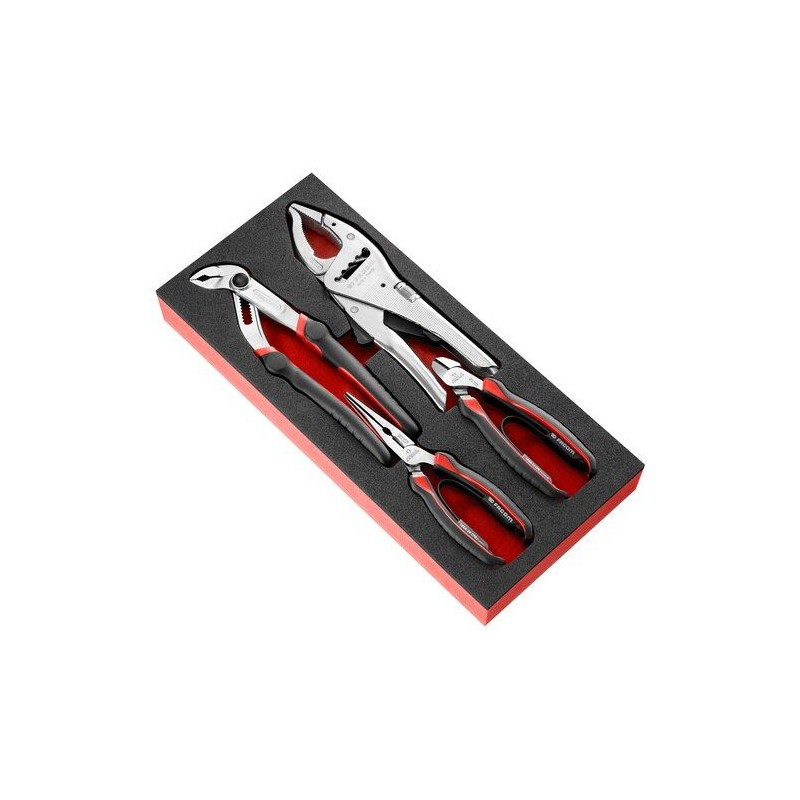 1 pcs - Facom 4-Piece Plier Set, Straight Tip, 160 mm, 200 mm Overall