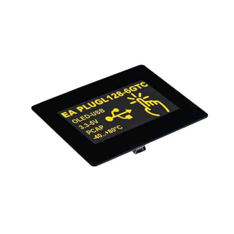 1 pcs - Display Visions 2.9in Yellow OLED Display 128 x 64 Graphics I2C, RS232, SPI, USB Interface