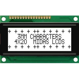 1 pcs - Midas MC42004A6W-FPTLW-V2 Alphanumeric LCD Alphanumeric Display, 4 Rows by 20 Characters