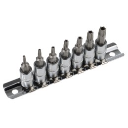 1 Set - RS PRO 7-Piece 1/4 in Bit Socket Set , Tamperproof Torx Bit