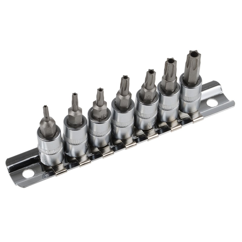1 Set - RS PRO 7-Piece 1/4 in Bit Socket Set , Tamperproof Torx Bit