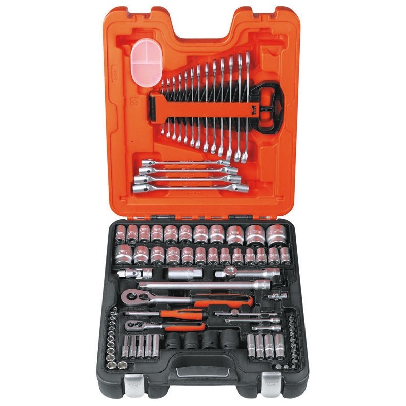1 Set - Bahco 94-Piece Imperial, Metric 1/2 in, 1/4 in Deep Socket/Standard Socket/Spanner/Allen Key/Bit Set with Ratchet, 6