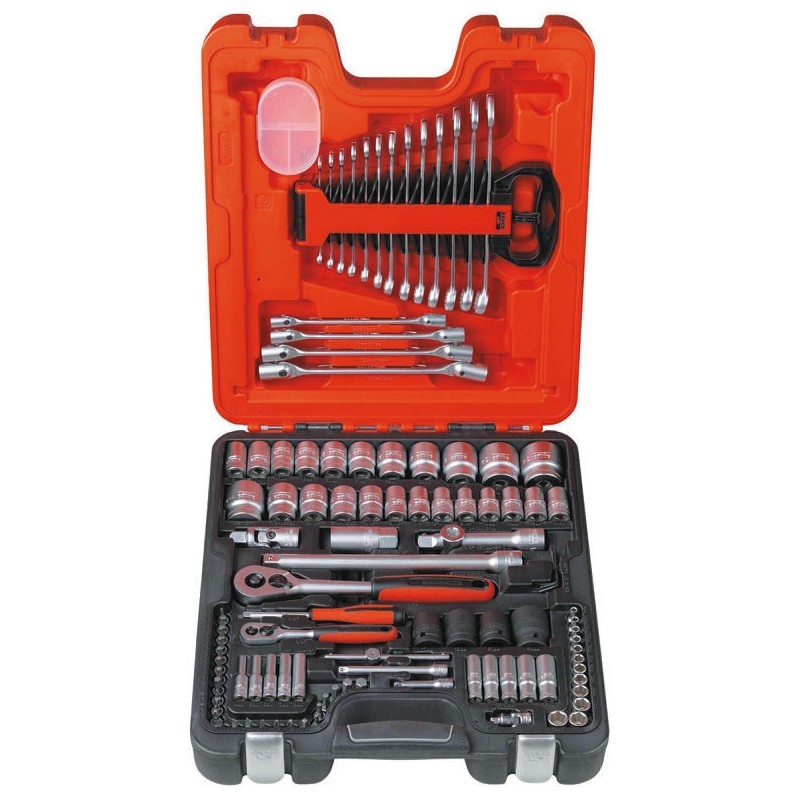 1 Set - Bahco 106-Piece Imperial, Metric 1/2 in, 1/4 in Deep Socket/Standard Socket/Spanner/Allen Key/Bit Set with Ratchet, 6