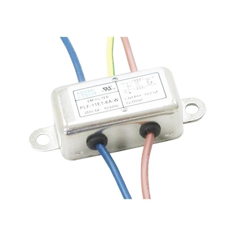 1 pcs : PLF-11E1-6A-W - LINE FILTER 115V/250VAC 6A CHAS