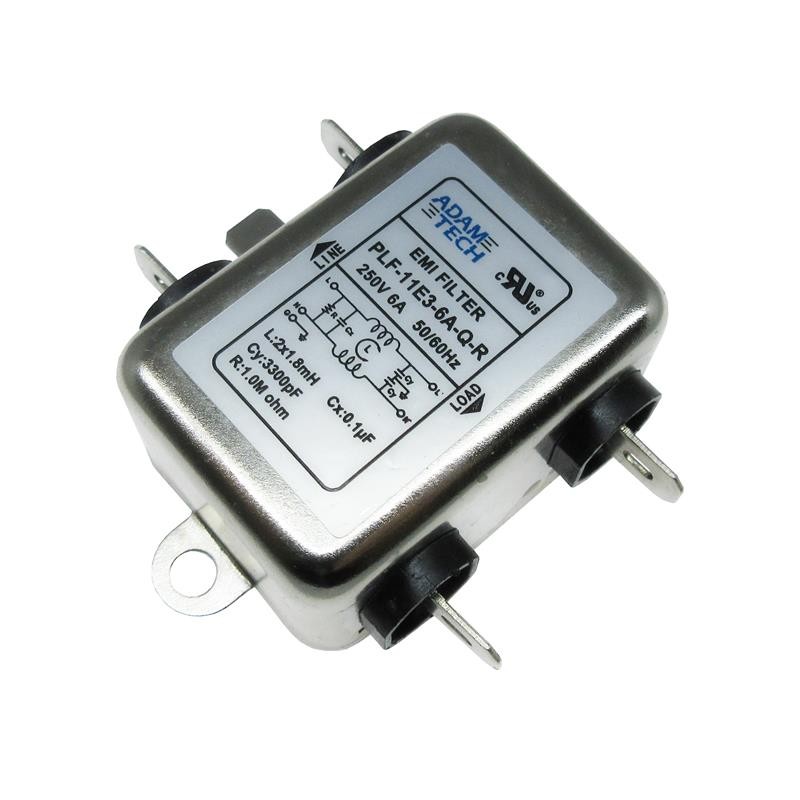 1 pcs : PLF-11E3-6A-Q-R - LINE FILTER 115V/250VAC 6A CHAS