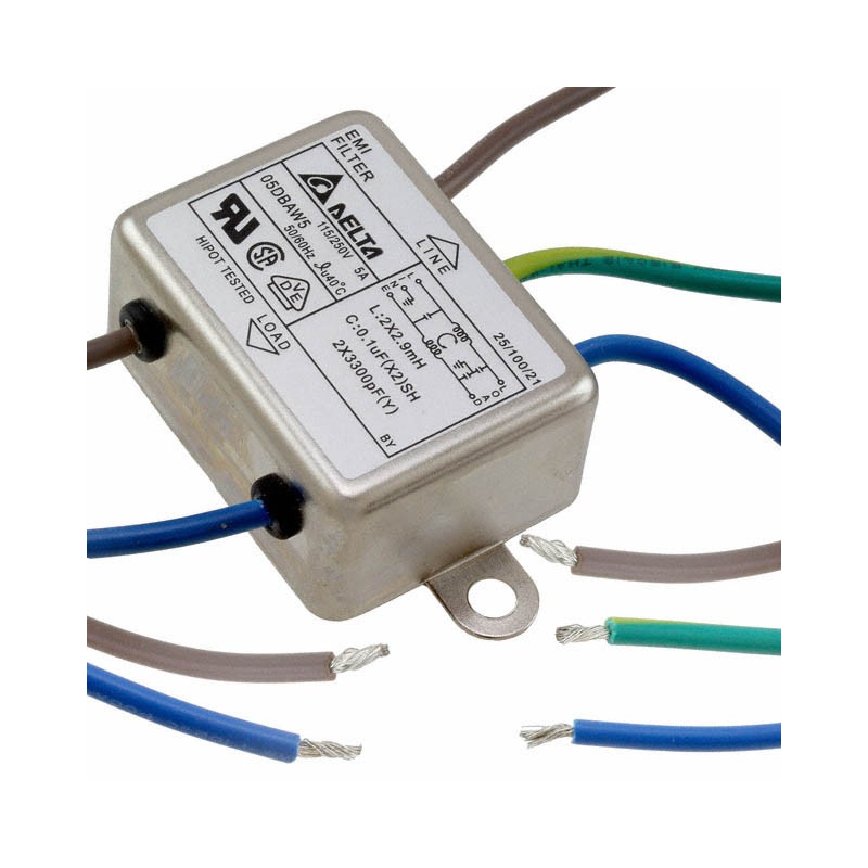 1 pcs : 05DBAW5 - LINE FILTER 115V/250VAC 5A CHAS