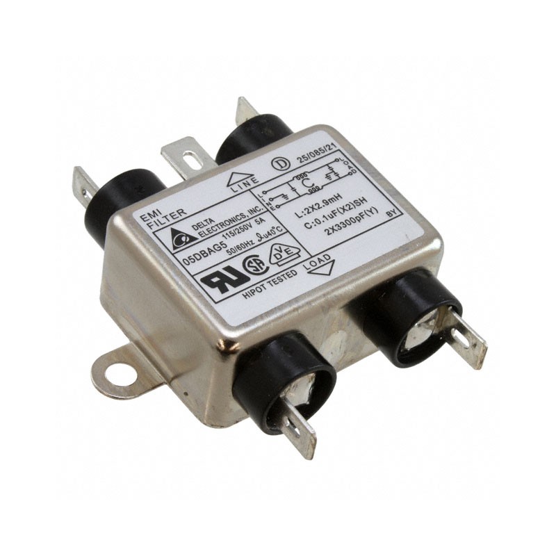 1 pcs : 05DBAG5 - LINE FILTER 115V/250VAC 5A CHAS