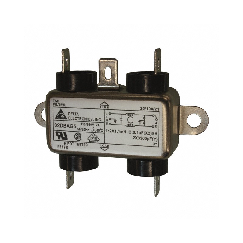 1 pcs : 02DBAG5 - LINE FILTER 115V/250VAC 2A CHAS
