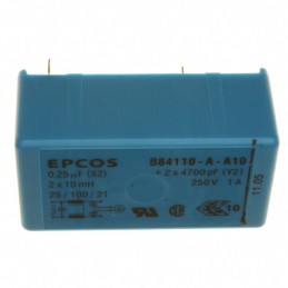1 pcs : B84110A0000A010 - LINE FILTER 250VDC/VAC 1A TH